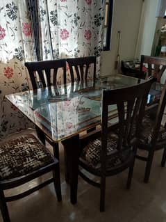 6 seater wooden dining table