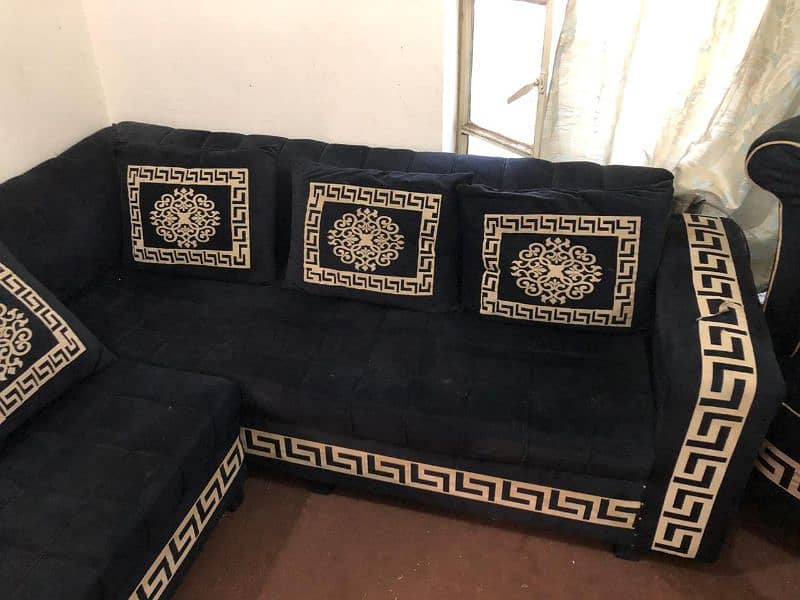 L shaped Sofa Set with center table 0