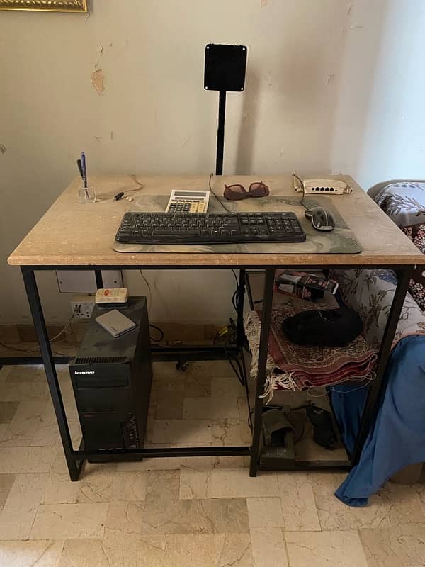 Iron made marble top table 1