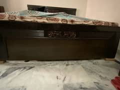 Wood Bed double 1 year used only 10/10 condition