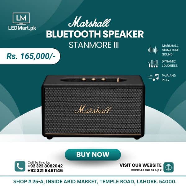 MARSHALL STENMORE 111 BLUE TOOTH SPEAKER 4