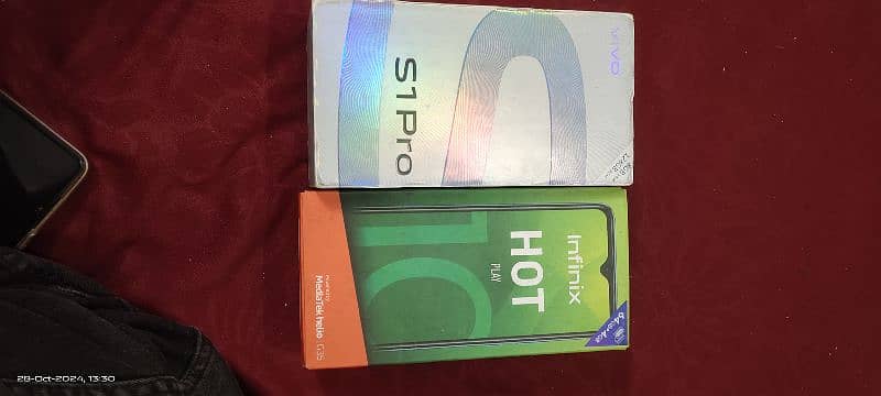 vivo s1 pro. & Infinix Hot 10 play box 1