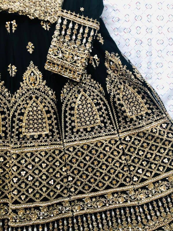 Black lehnga Choli with belt and dupatta (Perfect for bride) 8