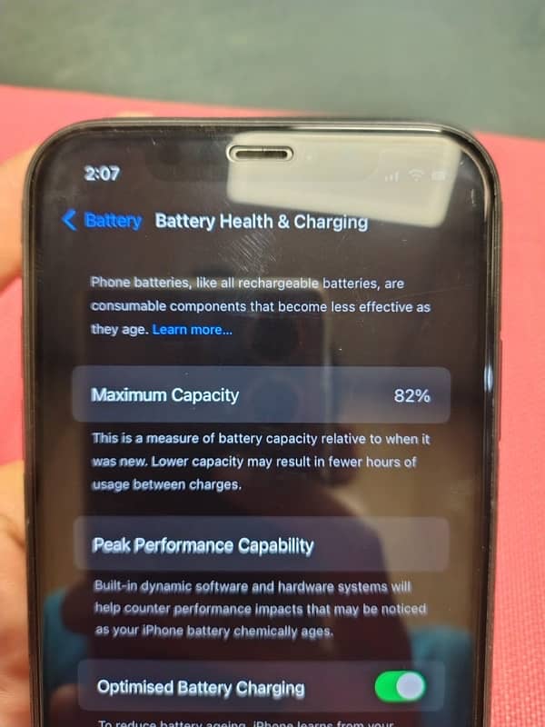 battery health 82 water pack 100% 8