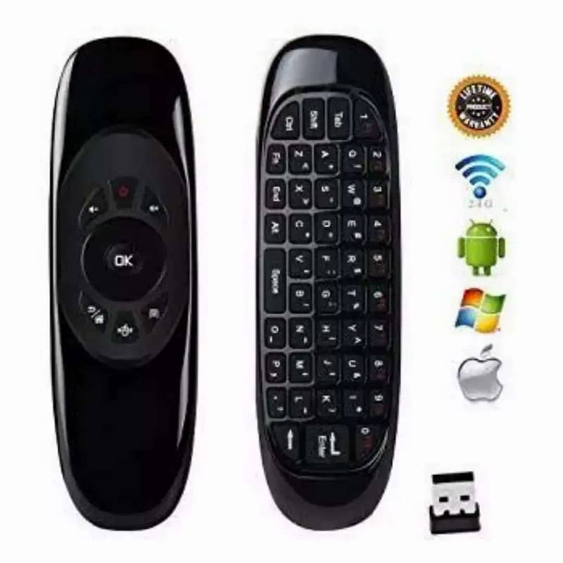 Air Remote Mouse C120 Keyboard RECHARGEABLE Motion Sensing LED TV PC 1