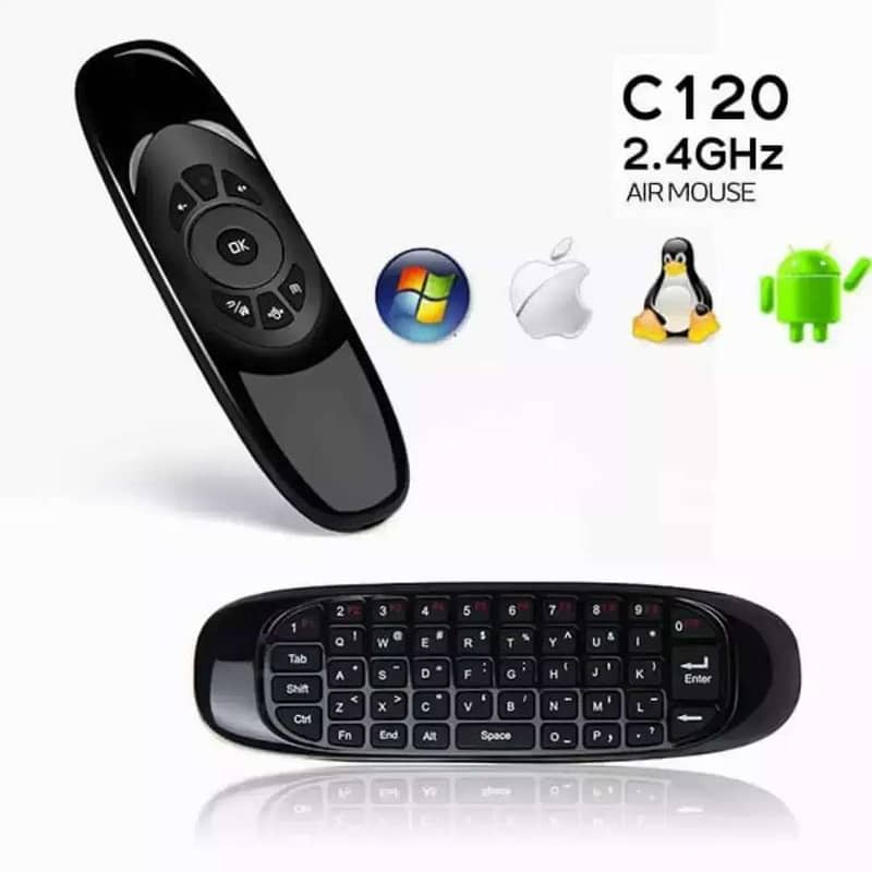 Air Remote Mouse C120 Keyboard RECHARGEABLE Motion Sensing LED TV PC 8