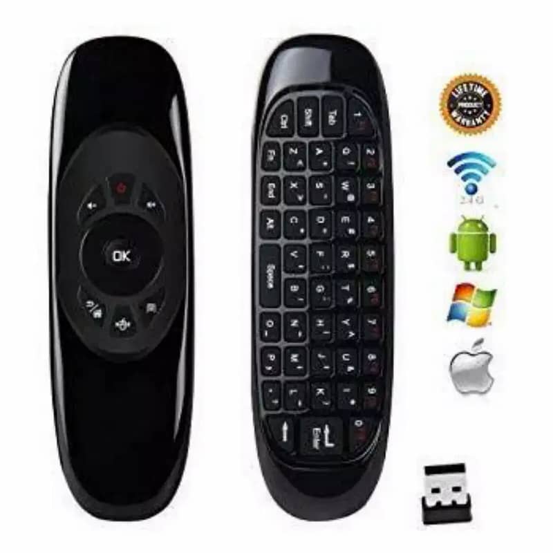 Air Remote Mouse C120 Keyboard RECHARGEABLE Motion Sensing LED TV PC 10