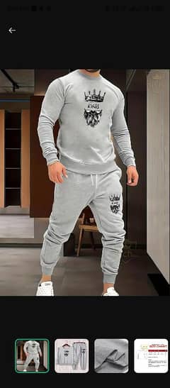 2 Pcs Men's Fleece Graphic Sweatshirt Track Suit