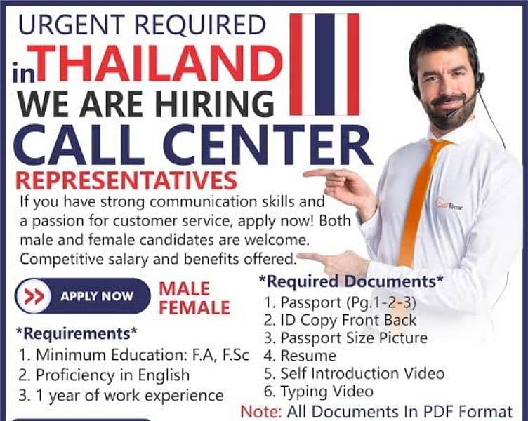 Call center Job in Thailand mynamar 0