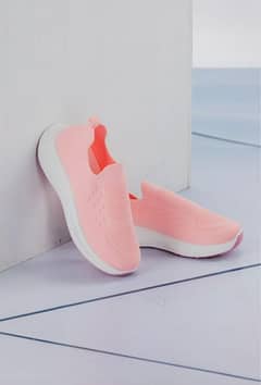 woman's comfortable walking sneakers pink