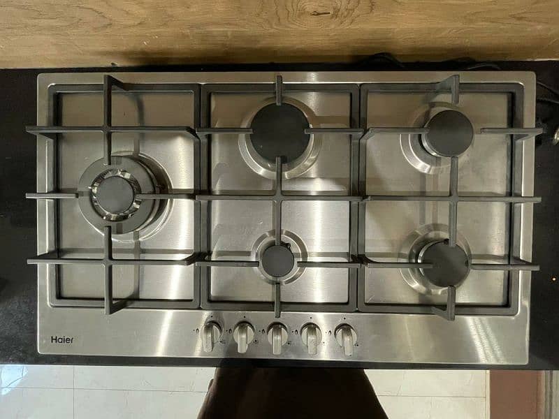 Haier Hob (imported) with 5 burners in stainless steel body 1