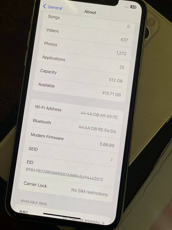 iPhone 11 pro max 512GB battery 87  all okay condition 10 by 9 3