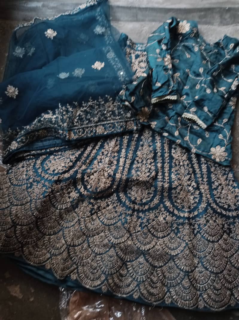 3 pics sharara  peacock colur 1