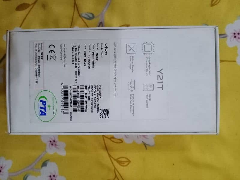 Vivo y21t Mobile Light Blue Colour Brand New Genuine Good Condition 0