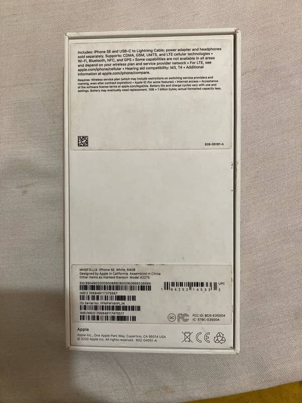 iPhone SE 2020 64GB JV white with box 6