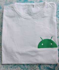 Brand New White T-Shirt with Android Logo - Small Size