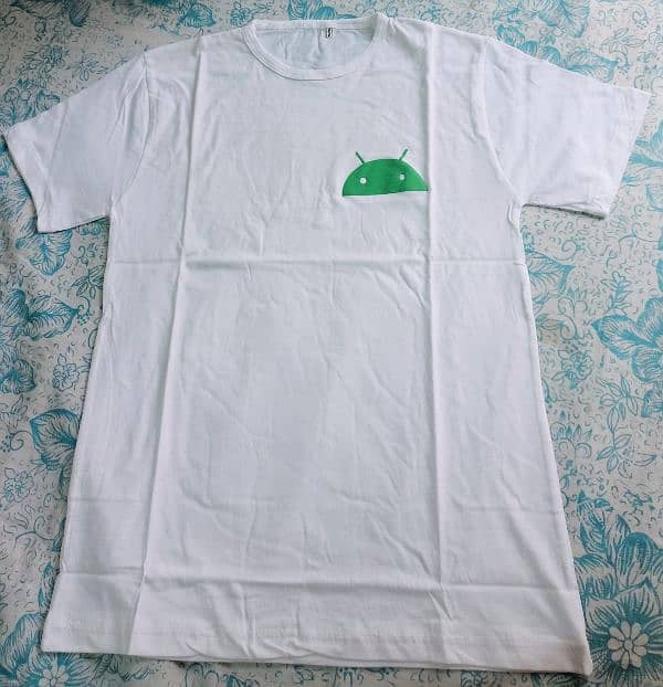 Brand New White T-Shirt with Android Logo - Small Size 2