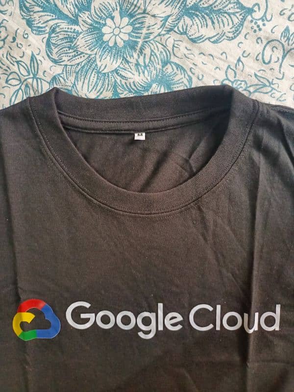 Brand New Black T-Shirt with Google Cloud Logo - Medium Size 0