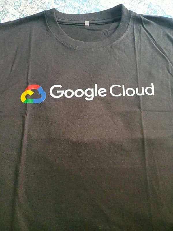 Brand New Black T-Shirt with Google Cloud Logo - Medium Size 1