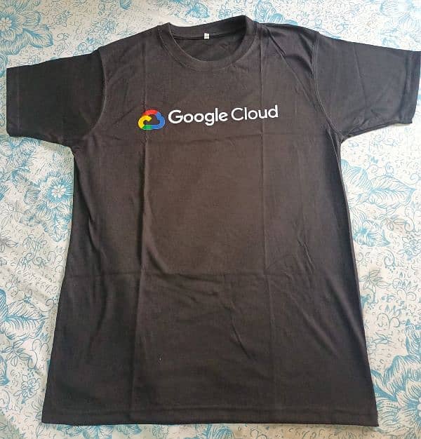 Brand New Black T-Shirt with Google Cloud Logo - Medium Size 3