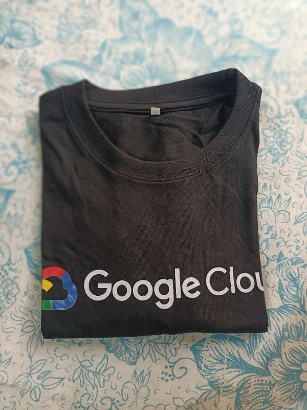 Brand New Black T-Shirt with Google Cloud Logo - Medium Size 4