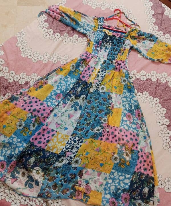 floral print long maxi/frok 0