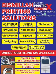 toner refills printers repairs photocopy printout color/black etc