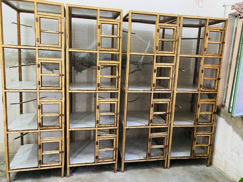 Kikkar cages , finch cages with boxes , pots 1