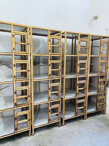 Kikkar cages , finch cages with boxes , pots 2