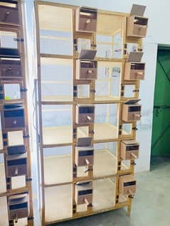 Kikkar cages , finch cages with boxes , pots