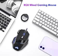 RGB USB Wired Gaming Mouse 5500 DPI For Computer Laptop 0