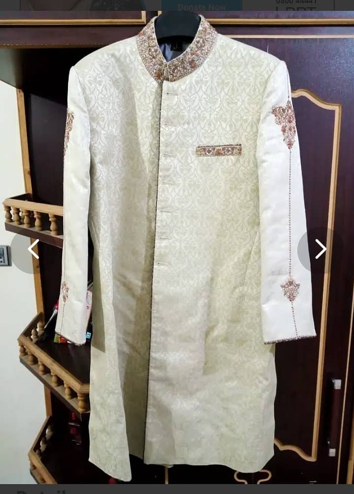 Sherwani,khusa, kulla,complete set for sale 4