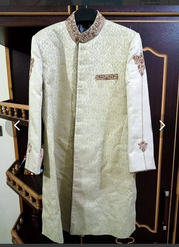 Sherwani,khusa, kulla,complete set for sale 8