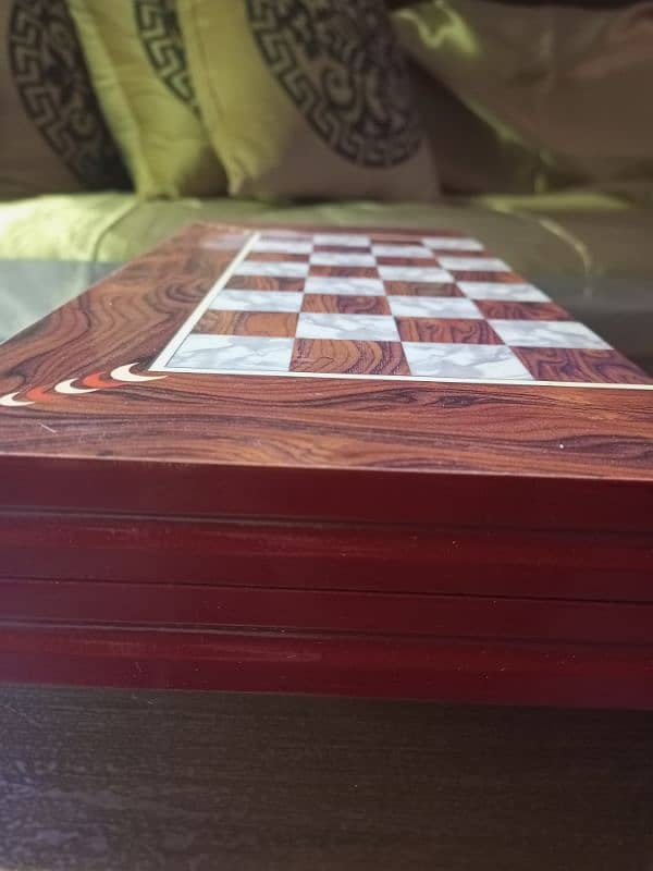 Wooden chess, checkers and backgammon. 6