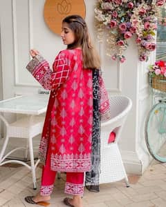 3 PCS Women Stitched Cotton Silk Printed Suit