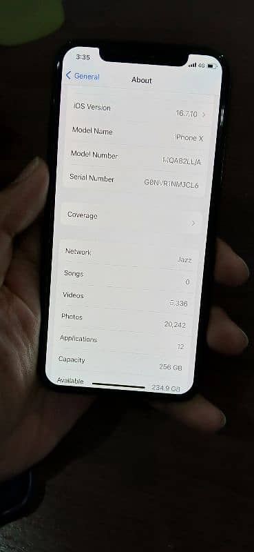 I phone X 256 Gb original 89% health PTA Approved 4