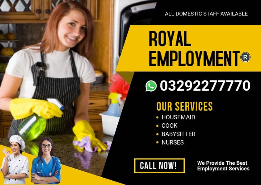 Maids / House Maids / Couple/ Baby Sitter / Patient Care / Nanny staf 0