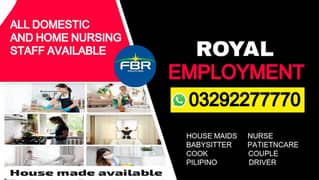 Maids / House Maids / Couple/ Baby Sitter / Patient Care / Nanny staf