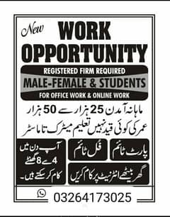 male and female jobs available