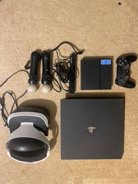 play station pro 1tb slim and Sony vr set. 4