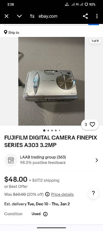 Fuji film digital camera series a303 0