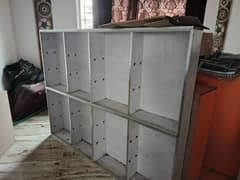 RACKS SHELVES AUR DOUBLE DRAWER FOR SALE