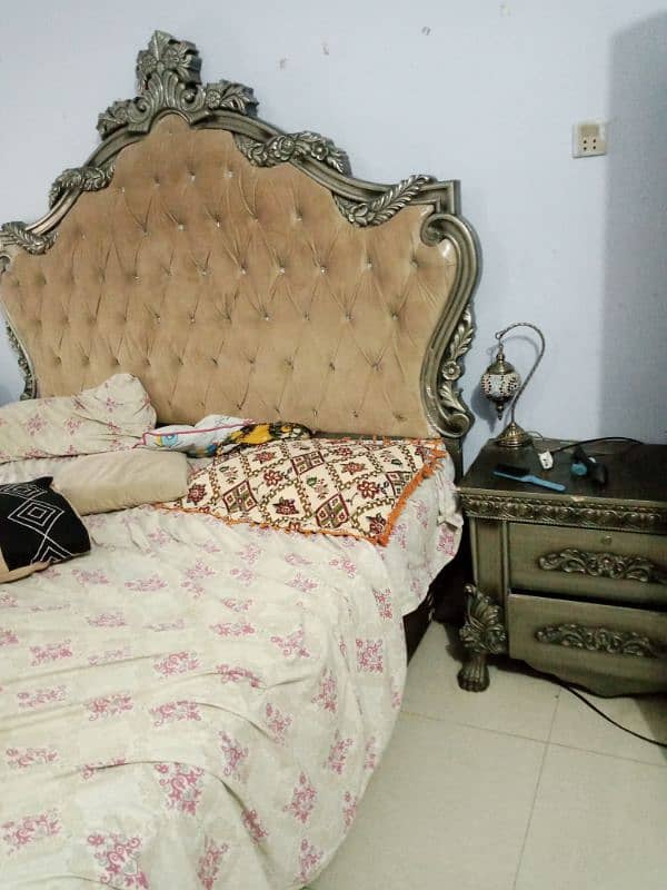 used bed with side tables and dressing table +wardrobe for sale 2