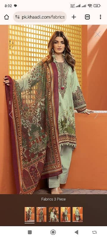 Luxury Embroidered Cotton Satin Khaadi Dress 2