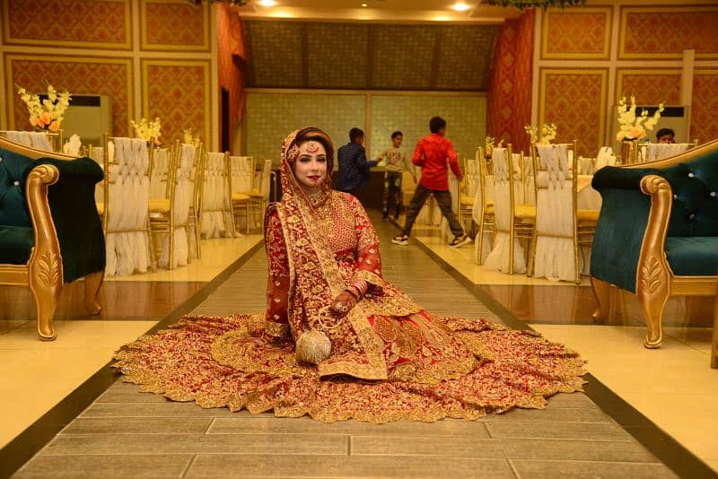 bridal lehnga , first day dress ,Red lehnga 1