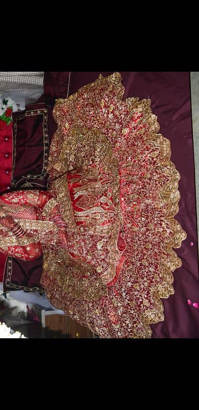 bridal lehnga , first day dress ,Red lehnga 2