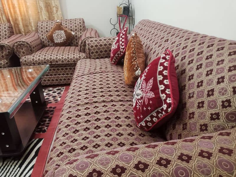 7 Seater Sofa Set of Banarsi Fabric 3