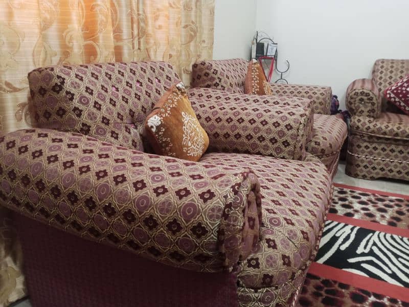 7 Seater Sofa Set of Banarsi Fabric 5