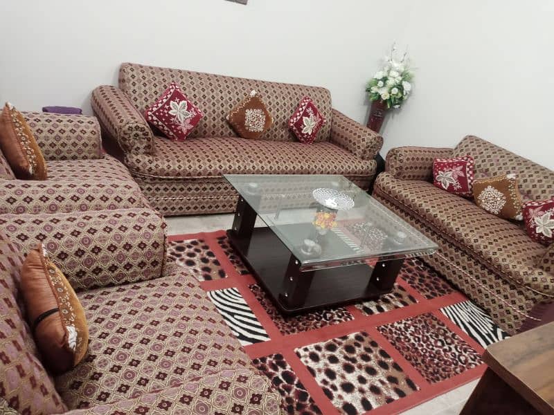 7 Seater Sofa Set of Banarsi Fabric 8