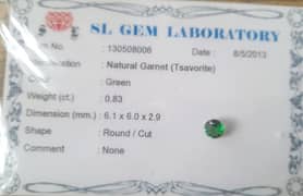 green garnet gemstone